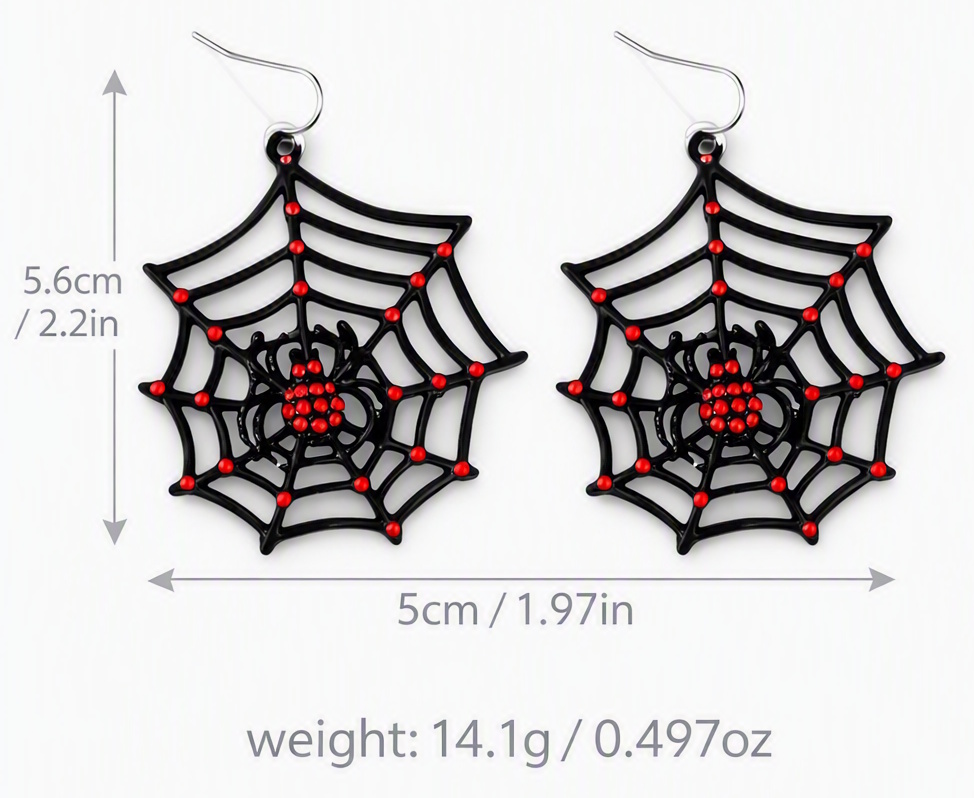 Dark Gothic Spider Web Earrings