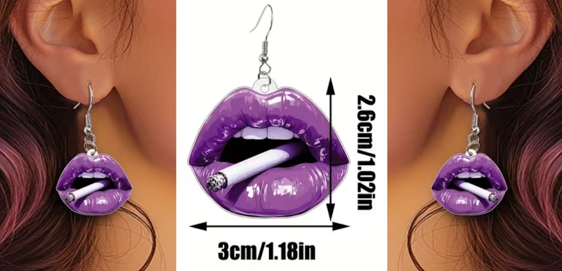 Purple Lips earrings